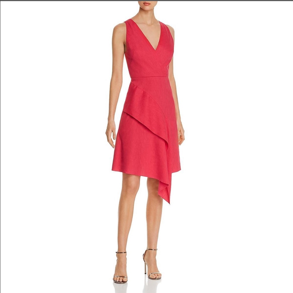 Elie Tahari Isa sleeveless dress in hot pi…